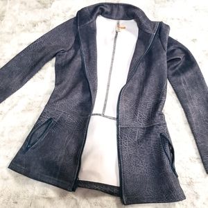 Prism Sport Leather-look Peplum Yoga Jacket